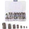 Kelepu Set di 50 Inserti Filettati in Acciaio Inox, Inserti Filettati Autofilettanti per Rinforzo e Riparazione Filettature Interne（L6 L8 L10 L14 L15 L18 L22）