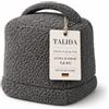 TALIDA Fermaporta in tessuto Teddy, 1,6 kg, con manico, rivestimento lavabile, con chiusura lampo, pesante, aspetto moderno, sacco di sabbia (1, grigio)