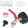 MOLIMOLI Accessori per serbatoi IBC, set di rubinetti di scarico IBC per serbatoi d'acqua da 1000 litri, cisterne per acqua piovana da 1000 litri, cisterne per acqua da 1000 litri
