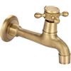 lvifloae Rubinetto da cucina vintage a parete in ottone massiccio con nastro singolo per acqua fredda rubinetto da cucina a foro singolo per lavello da cucina (vadrouille piscine robinet long)