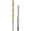 QUARKZMAN Set di Punte e Maschi per Filettare, M4 x 0.75 Metrico Maschi a Flauto Dritto & Punte da Trapano da 3.2mm, Rivestimento in Titanio/Non Rivestito HSS-6542