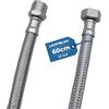 LICHTBLAU Estensione in acciaio inox antipiega, 60 cm, 1/2 pollici, adatta per acqua potabile, rubinetto, valvola angolare, tubo corazzato, rubinetto da cucina, bagno