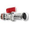 Schläfer 704412 | Rubinetto Valvola a Sfera per Scarico Caldaia HS 1/2 con Portagomma e Tappo, autosigillante Ottone Cromo Satinato Leva in Alluminio