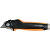 Fiskars Coltello per cartongesso, Lunghezza 18,5 cm, Acciaio inox/Plastica, Nero/Arancione, CarbonMax, 1027226