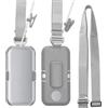 kwmobile Custodia Batteria VR Compatibile con Apple Vision Pro Cover - Protezione Batteria Realtà Virtuale - con Cinghia e Clip per Cintura grigio/grigio chiaro