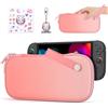 IA innoAura innoAura Custodia per Switch 2, Custodia Ultra Sottile per Switch 2, Interno Feltro, 900D, 9 Slot Giochi e 2 SD, Doppia Cerniera, Slot AirTag (Non Incluso), Sfumatura Rosa