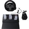 LUCKDANO Volante da Gioco Volante da Gioco con a Pedale Feedback LED Dinamico a 270° per Esperienza di Corsa su PC e
