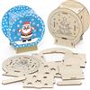 Baker Ross FC264 Kit Modello in Legno Casa Globo di Neve - Confezione da 3, Portacandele da Decorare ed Esporre, Progetto Artistico e Artigianale per Bambini