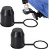 KOMUNJ 2 tappi di copertura per gancio di traino, antipolvere e impermeabile, per auto, camper, protezione testa sferica (nero)