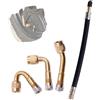 WLICCHS 3 prolunghe per valvole 45 90 135 gradi 10 mm con tappi e 210 mm flessibili in gomma per valvole pneumatici, set di adattatori per valvole auto, valvola angolare per auto, moto, bicicletta