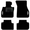 QUEMAR Tappetini Auto compatibili con MINI Countryman F60 2017-2024 anche Hybrid/Kit Tappeti Moquette e Gomma su Misura (Set 2 Ant.+2 Post.)/Ricami e Colori Personalizzati (Bordo Bianco, 2 Ricami)