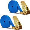 BetterJonny Cinghie a Cricchetto Blu, BetterJonny 2 Pezzi x 10M Cinghia di Fissaggio a Cricchetto Cinghie di Tensione da 25MM con Cricchetto Resistenti per Carico 1000 kg per Moto Bicicletta Truck, Totale 20M