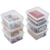 Sundis Clear Box, set di 6 scatole portaoggetti 2l, con coperchio, plastica trasparente, impilabile, ideale per cosmetici, gioielli, penne e pennarelli, accessori per il cucito, perline