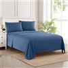 Sweet Home Collection Set di lenzuola per letto matrimoniale, lussuose lenzuola traspiranti con cinghie angolari elastiche e sicure integrate, collezione Supreme 1800, biancheria da letto extra morbida, con tasche profonde