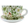 Dekohelden24 Magerite - Vaso da fiori con manico in ceramica, 20 x 15 x 12 cm