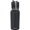 Galileo Casa Ceppo con 5 coltelli in acciaio inox, lama effetto martellato, nero, SìChef