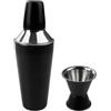 Fackelmann 9909450 - Set di 2 utensili da barman, shaker e dosatore di alcol, frullatore da cocktail in acciaio inox, 750 ml, dosatore alcool, shaker cocktail, nero, acciaio inossidabile, 26 x 9 x 9
