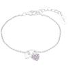 s.Oliver Bracciale in Argento 925 per bambine, con zirconi sintetici, 14+2 cm, Argento, cuore, Fornito in confezione regalo