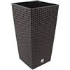 Prosperplast Rato Square Vaso alto quadrato 19 l, in plastica, con serbatoio in colore ocra scuro, 45x24x24 cm (altezza x larghezza x profondità)