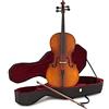 Gear4music Dimensione completa Set violoncello 4/4 con arco e custodia rigida - Kit per principianti con finitura anticata