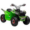 HOMCOM Quad per Bambini 18-36 Mesi in PP e Metallo con Ruote Resistenti e Velocità max 2.5 km/h, 70x41.5x48.5 cm, Verde Grigio e Nero