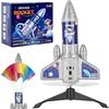 Teoryieer Razzo Spaziale Giocattolo, Razzi Gioco Bambino con Paracadute, Ricaricabile Auto-Lancio Esterno Regalo per Bambini 3 4 5 6 7 8 9 10 Anni (Grigio razzo)