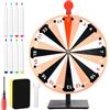 Diegimr Kit Ruota dei Premi Girevole da 40cm, Ruota da Tavolo a 24 Slot Ruota della Lotteria con Supporto Ruota della Roulette per Carnevale Fiere Vinci Giochi di Giri della Fortuna (Arancione & Nero)