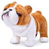 Wonder Sprout Peluche Bulldog super morbido da collezione peluche Interessante cane compagno per coccole pisolini e decorazioni per la casa regalo per bambini Halloween Natale bambine e bambini - 28cm Giallo