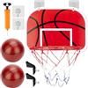 Whnbuij Set canestro da basket per interni per bambini e adulti, mini giocattolo interattivo da basket con 2 palline e pompa ad aria | per soggiorno, camera da , appartamento | Ragazzi, adolesce