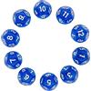 Deolven 10 Pezzi D12 Dadi Chiaro, 12 Facce Blu Trasparente Poliedrici Dadi per DND MTG Rpg Dungeons And Dragons
