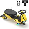 FanttikRide N10 Classic Macchina Elettrica per Bambini con Mop Rimovibile, Pedale e Ruote Luminose, Ricarica Type-C, Bluetooth, Sistema Antiribaltamento, per Bambini 3+ Anni, Portata 68 kg,Giallo