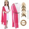 Huraogcos Costume da romanzo per bambini, mitico costume da Roma greca Toga per ragazze dai 3 ai 12 anni di nobiltà Halloween Cosplay Party travestimento (L(8 - 12 anni)