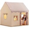 DAGLLGEW Tenda per Bambini da Interno 47x39x51 Pollici Tenda da Gioco Traspirante con Porta e Finestra Casetta da Gioco Pieghevole per Bambini con Supporto in Metallo Rimovibile per Ragazzi e Ragazze