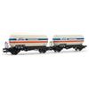 Rivarossi HR6643 Db, Set di 2 Carri cisterna per Gas a 2 Assi Zgs, 'Linde', EP; IV