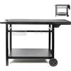 Livoo - Carrello per piastra con ripiano pieghevole GS170N - per 2-4 bruciatori, vassoio da 85 a 115 cm x 50 cm, altezza 81 cm, accessori inclusi