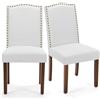 DUMOS Set di 2 sedie da pranzo, eleganti e belle, moderne, in tessuto di lino, imbottite, resistenti ai graffi, adatte per cucina, soggiorno, camera da letto (grigio)