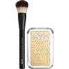NYX Professional Makeup Illuminante Buttermelt Highlighter 25 Butta Than Gold in Polvere Sfumabile Stratificabile Finish Perlato + Pennello Viso Pro Brush Buffing Multiuso Professionale - Set da 2