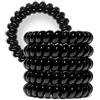 Specora - Classic Spiral elastici per capelli nero - 5 cm - Confezione da 5 pezzi - TPU - Cavo telefonico in gomma - Senza pizzicare e grovigli - Nessuna piega - Delicato sui capelli