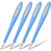 Alaoo Pusher per Cuticole,4 Pezzi Forchetta per Cuticole, Spingi cuticole professionale,Forma di V Spintore Della Rimuovi Cuticole, Rimozione Della Pelle Morta Strumento(Blu scuro)