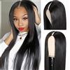 Vanmast Parrucca Donna Human Hair V Part Straight Wig - 180% Density Glueless Upgrade Wear and Go U Part Capelli Veri Umani - 22 Pollici
