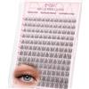 EMEDA Ciuffi di Ciglia | Effetto Naturale | Extension a Ciuffi Marrone Scuro | 8-14mm Mix | Con Banda Trasparente Sottile Natural Lash Clusters