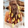 Zoestar Fascia per capelli indiana tribale indiana con piume, stile hippie, accessorio per capelli per donne e ragazze