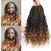 Firstcyh Hair Box Braids Crochet con estremità ricce da 35,5 cm, Goddess Box Braids, extension sintetiche per capelli all'uncinetto (14 (8 confezioni), 1B/27)