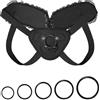 Generic Adjustable Leather Strap-On Harness Open Back with 5 O-Rings, 25-52in Waist, Plus Size Lace Design for Couples
