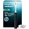 Philips Sonicare Serie 2100 - Spazzolino da denti elettrico sonico, elimina 3 x più piastre, sensore di pressione, SmarTimer & QuadPacer, Blu cobalto (HX4021/04) (nero)