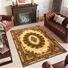 TAPISO Yesemek Tappeto Soggiorno Tradizionale Pelo Corto Design Vintage Motivo Floreale a Fiori Classico Ornamenti Tonalità Verde Limone Salotto Sala Camera OEKO-TEX 180 x 260 cm