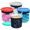 Arcoolor Custodia in neoprene per gelato, riutilizzabili, isolanti, per ninja creami, compatibile con contenitori per gelato serie NC301, NC300, NC299AMZ, contenitori non inclusi (mix, 4 pezzi)