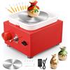 Couleeur Tornio per ceramica,2000 Giri/min Tornio per Argilla con Strumenti di Modellatura e Vasca Rimovibile,Tornio Ceramica con Piastre da 10/6,5 cm per Bambini e Adulti Strumenti Artigianali Fa（Rosso)