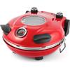 KLAIF Forno per Pizza Elettrico 420 °C, calore superiore e inferiore regolabili separatamente, pietra per pizza in ceramica da 31 cm, 1200 W, forno pizza compatto per casa, modello LM-rosso