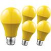Ruiandsion Lampadina LED E27 9W, Lampadina A60 Gialla, Non Regolabile, 220V Attacco Edison ES, Angolo del Fascio 360°, Decorazione per Feste e Natale, Confezione da 7